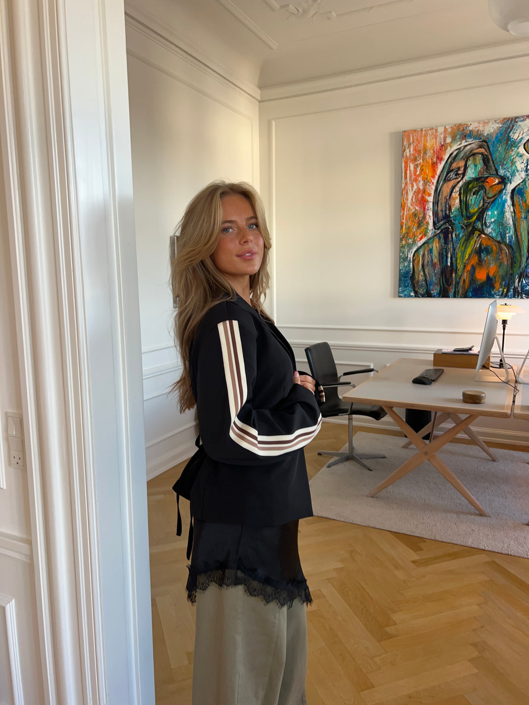 Livia Bindebånd blazer - Sort