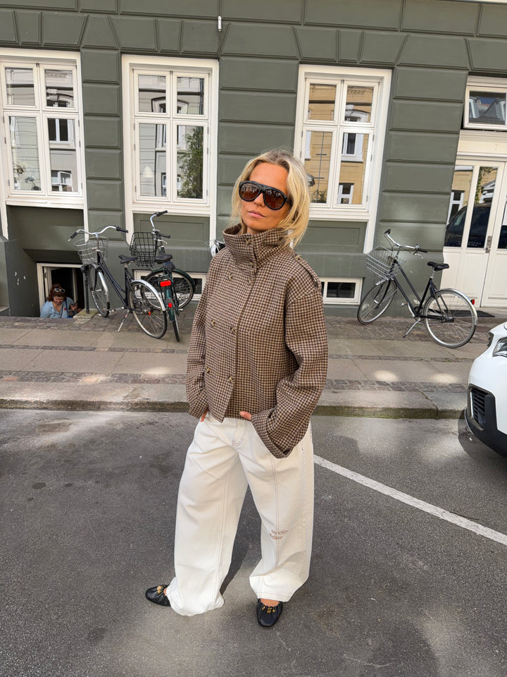 Cleo funnel neck trenchcoat jakke - Ternet brun