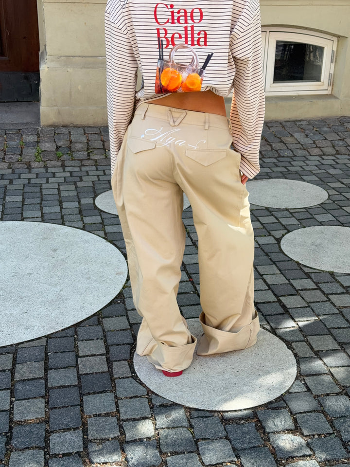 Neva fold up bukser - Beige