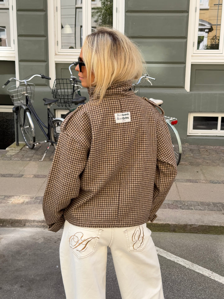 Cleo funnel neck trenchcoat jakke - Ternet brun