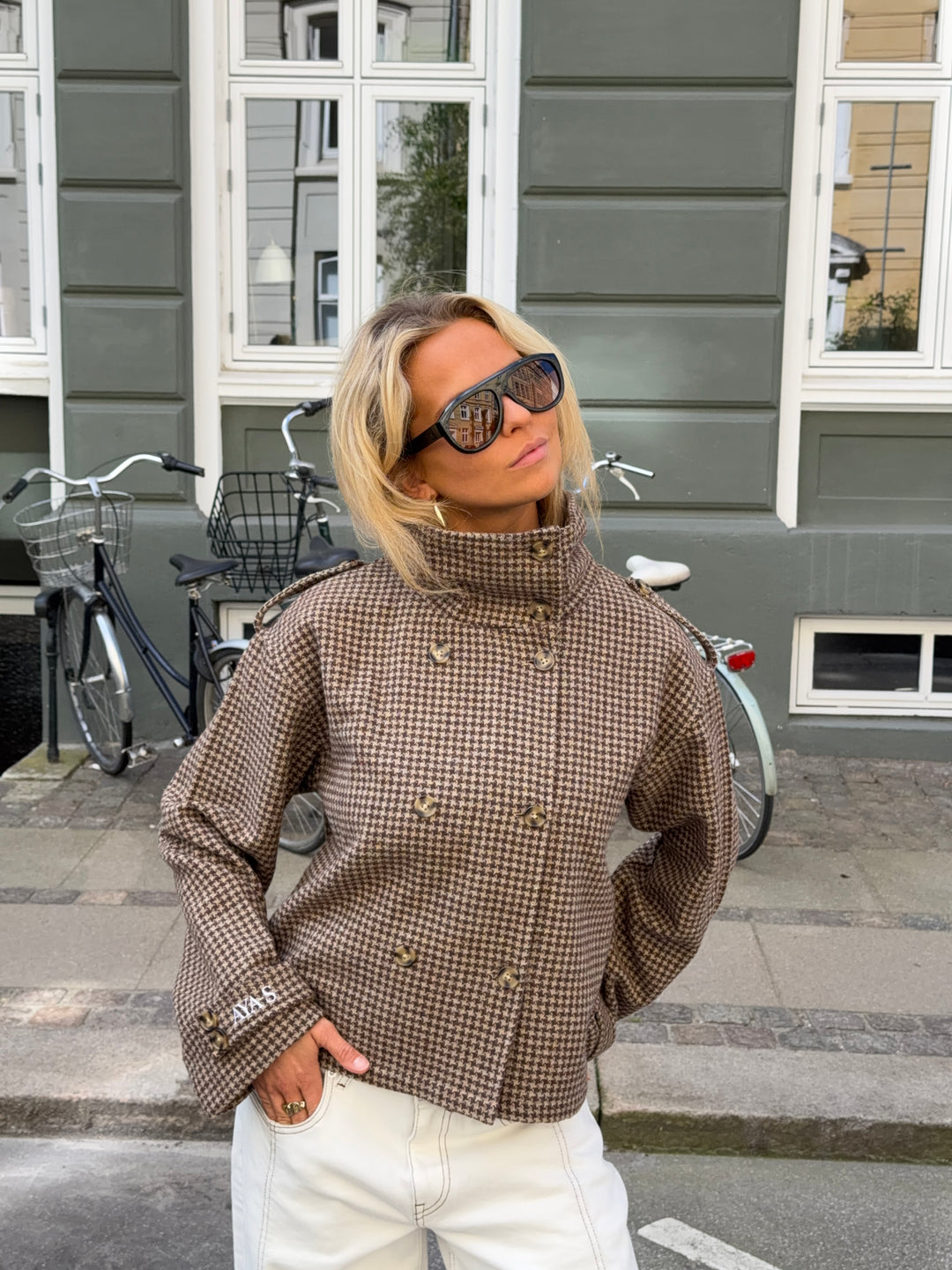 Cleo funnel neck trenchcoat jakke - Ternet brun