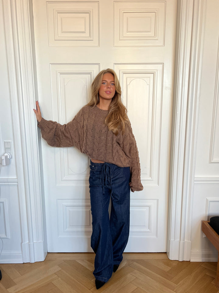 Anora chunky striktrøje - Brun