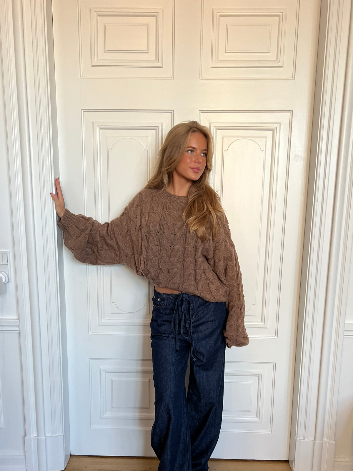 Anora Chunky Striktrøje Brun