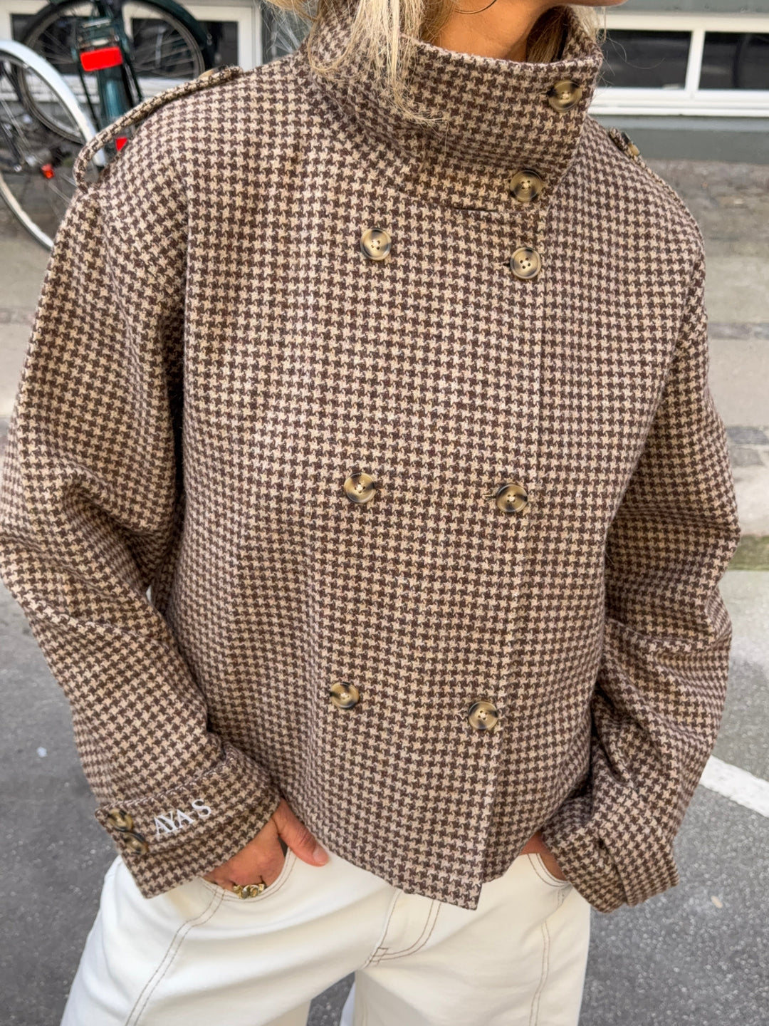 Cleo funnel neck trenchcoat jakke - Ternet brun