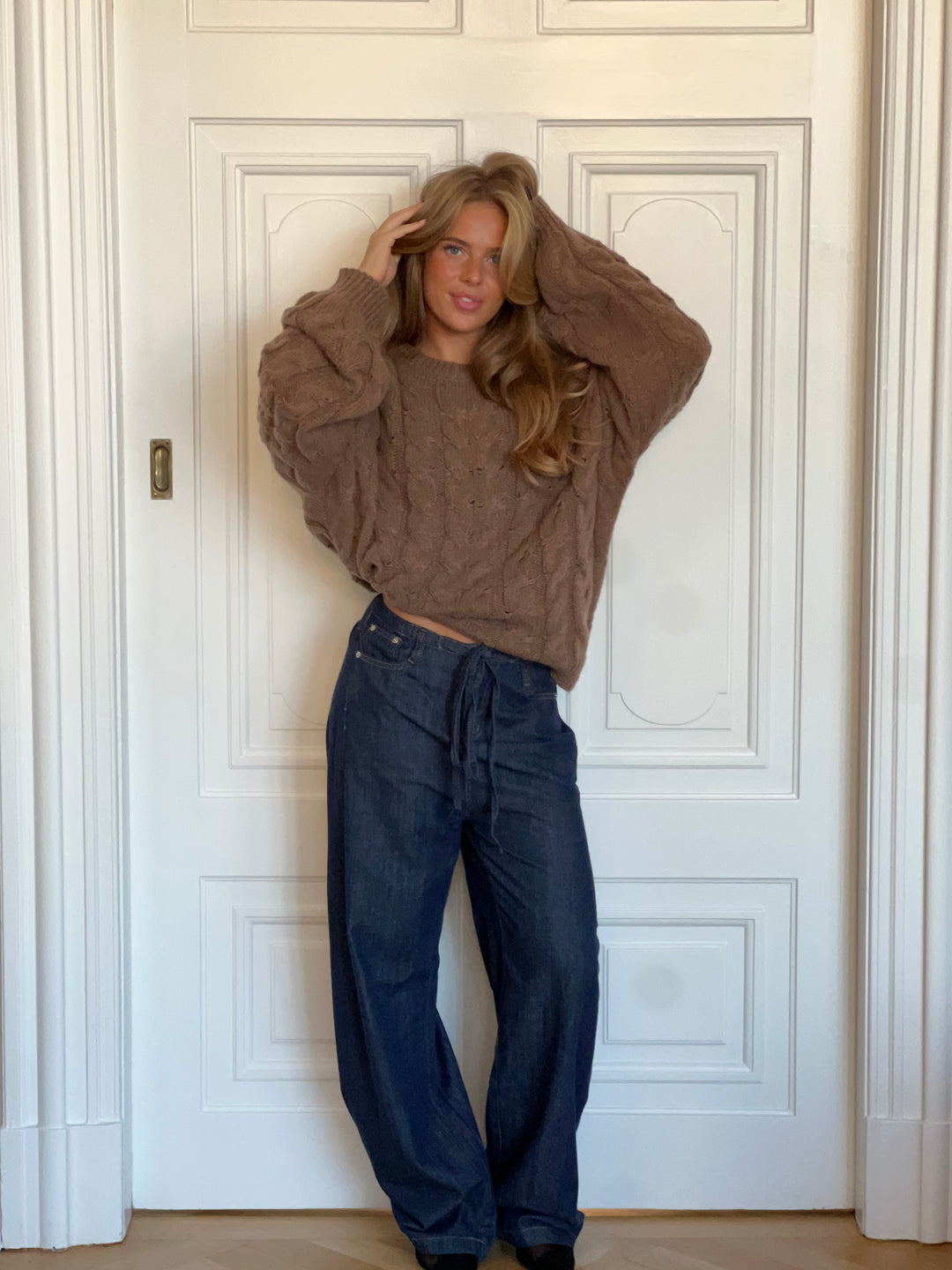 Anora chunky striktrøje - Brun