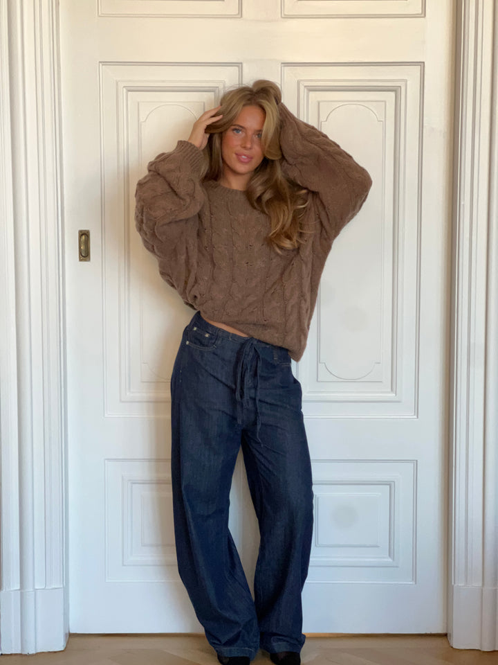 Anora chunky striktrøje - Brun