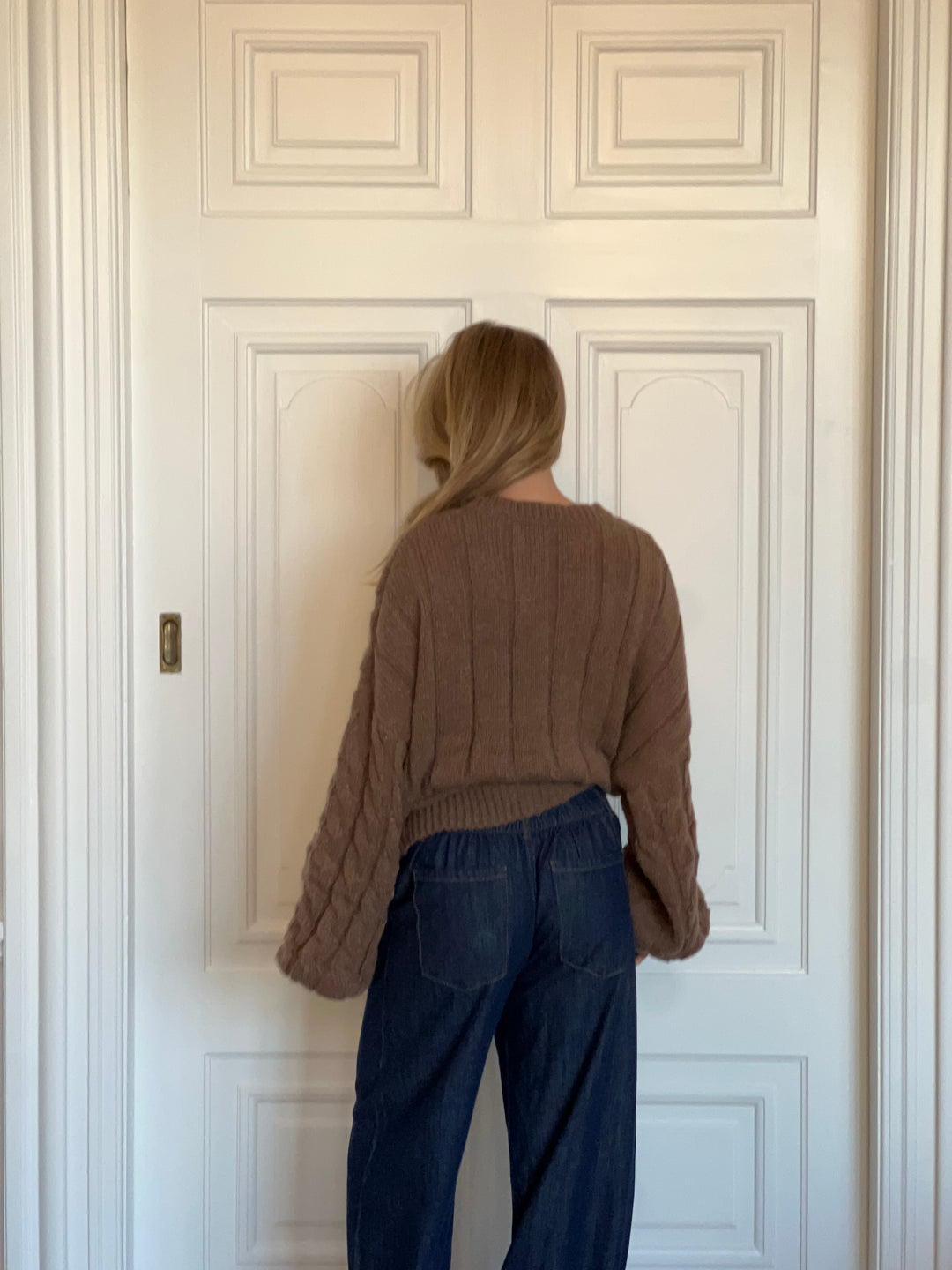 Anora chunky striktrøje - Brun