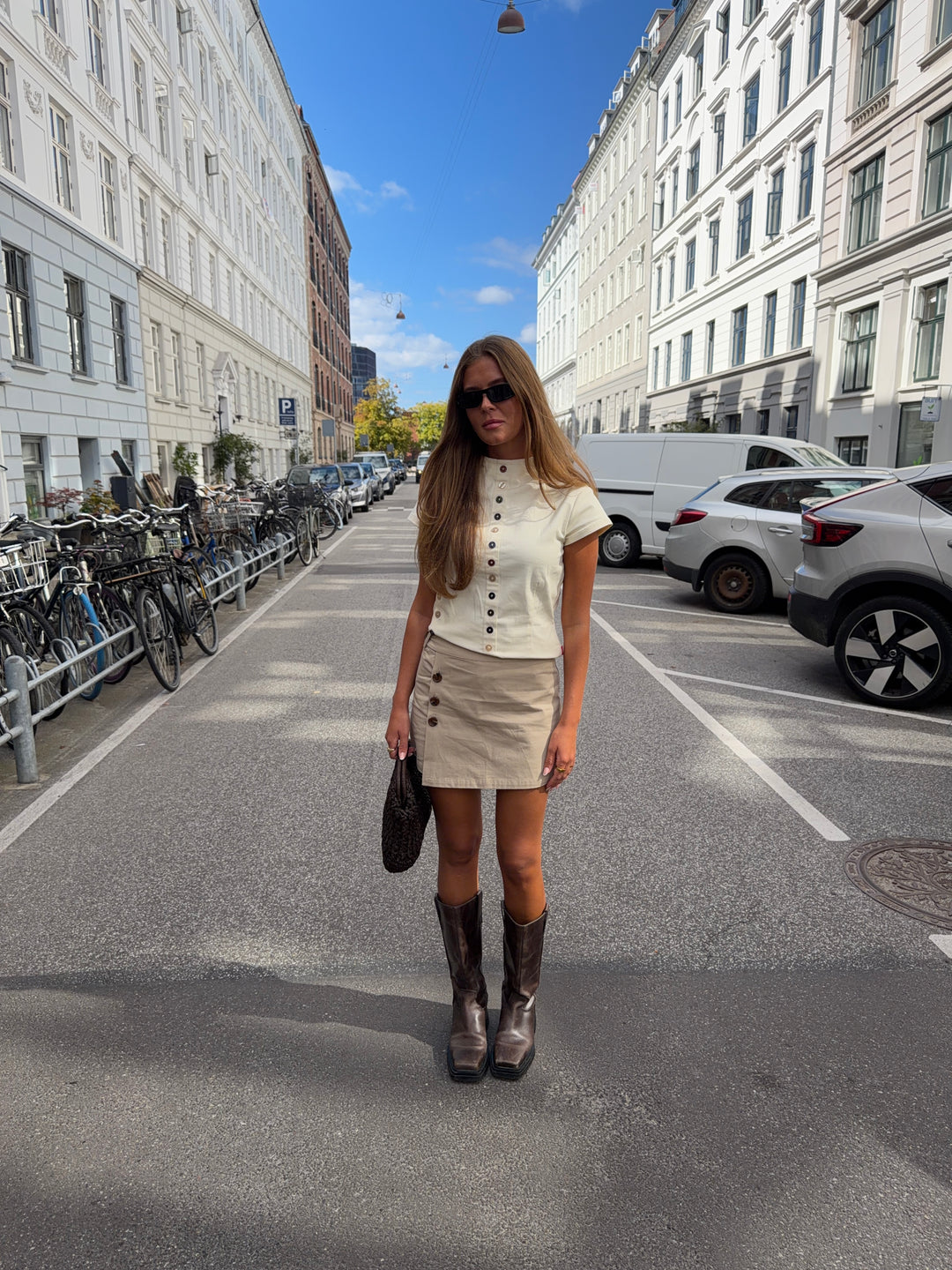Ruby mini nederdel - Beige