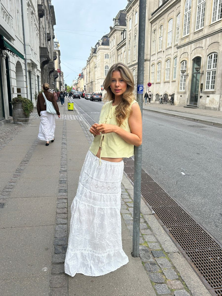 Kaya blonde maxi nederdel - Hvid