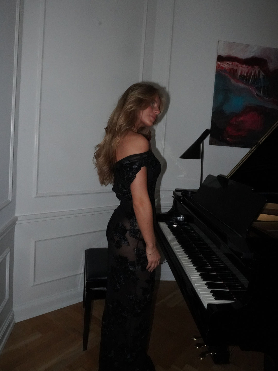 Kivo maxi mesh kjole - Sort