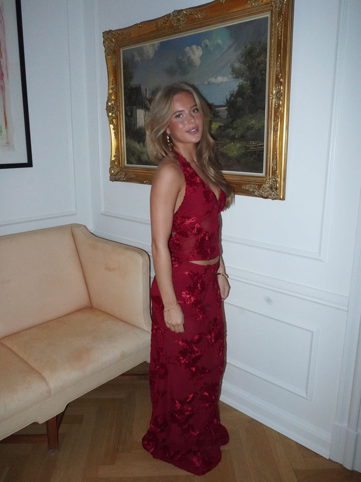 Kivo maxi mesh nederdel - Rød