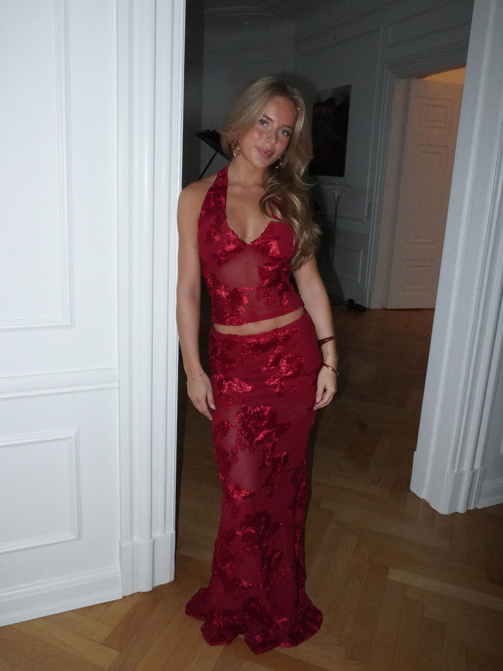 Kivo maxi mesh nederdel - Rød