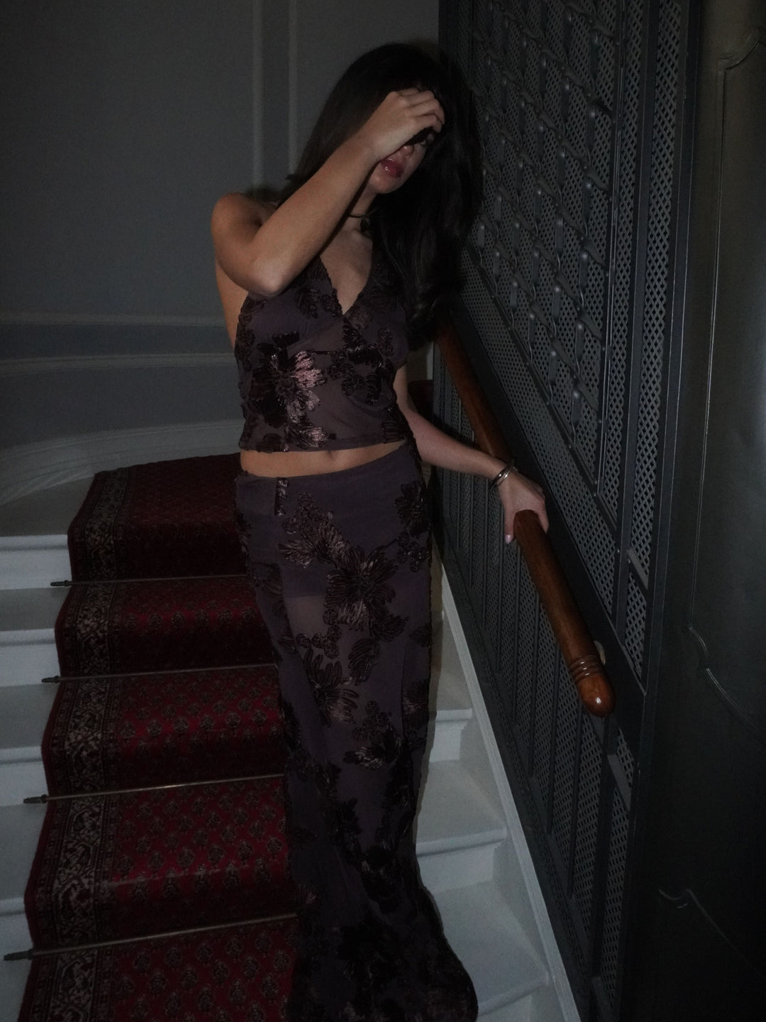 Kivo maxi mesh nederdel - Brun