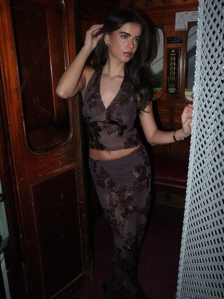 Kivo maxi mesh nederdel - Brun