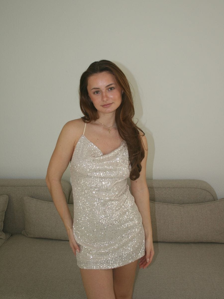 Laya Glitter Kjole Hvid