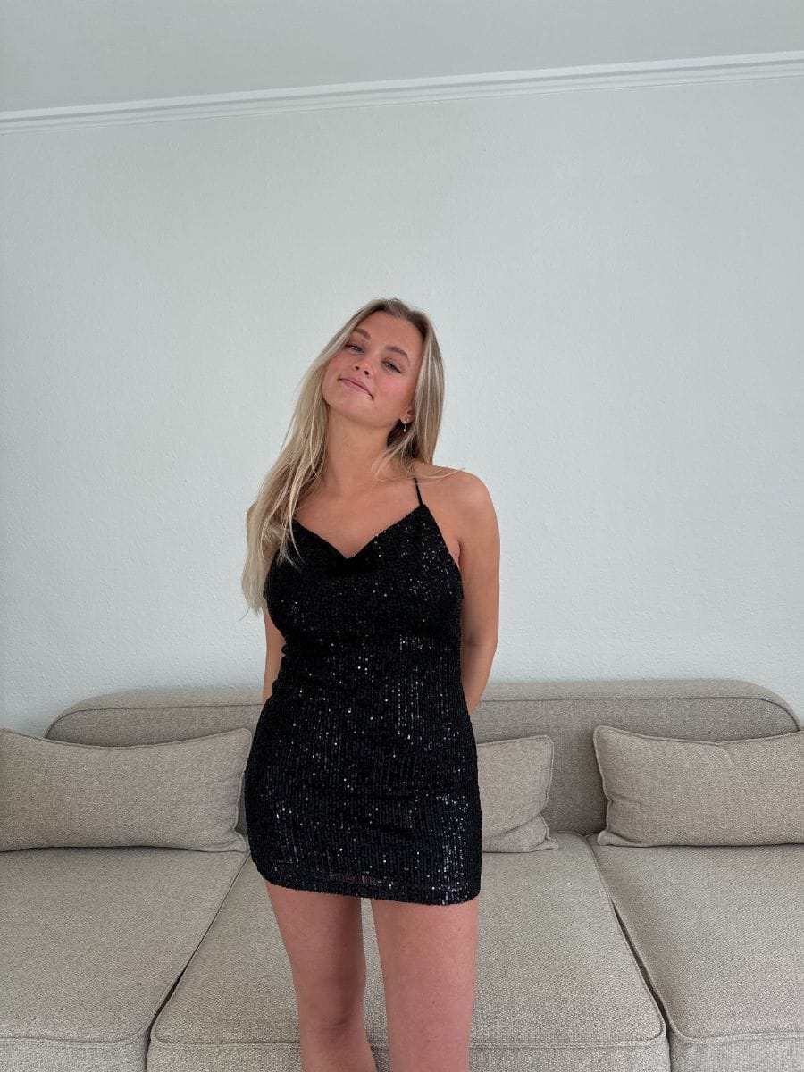 Laya Glitter Kjole Sort