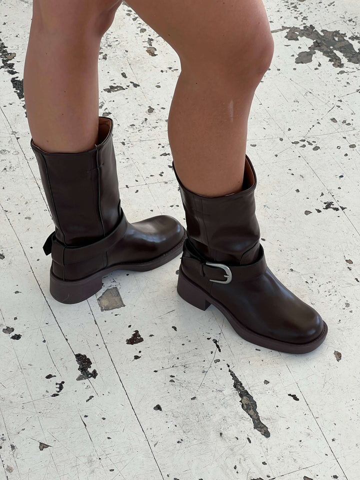 Lua buckle støvler - Mørkebrun