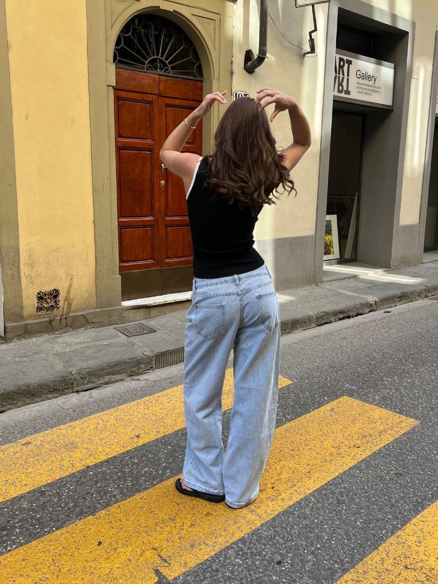 Maddy Lavtaljet Jeans Lyseblå