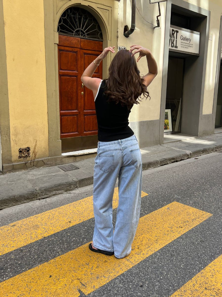 Maddy lavtaljet jeans - Lyseblå