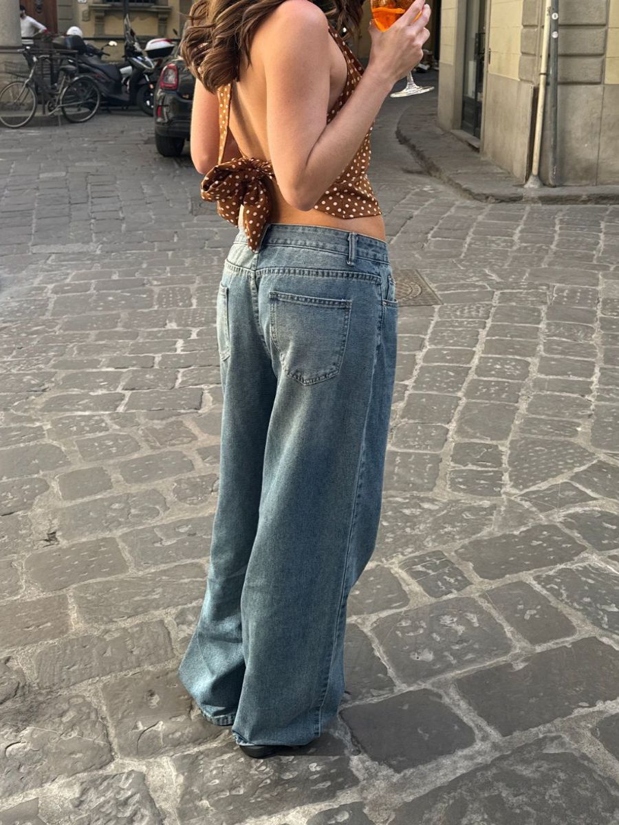 Maddy lavtaljet jeans - Medium blå