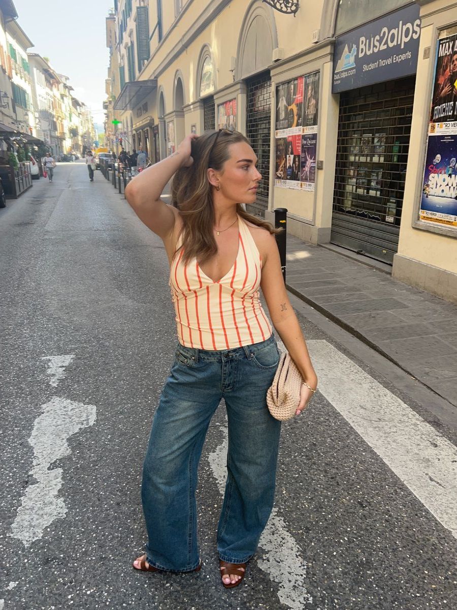 Maddy lavtaljet jeans - Medium blå