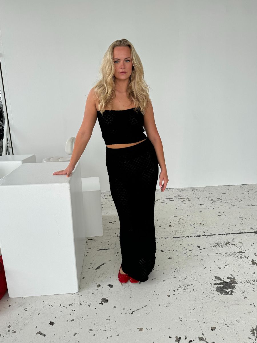 Maddy strik top - Sort