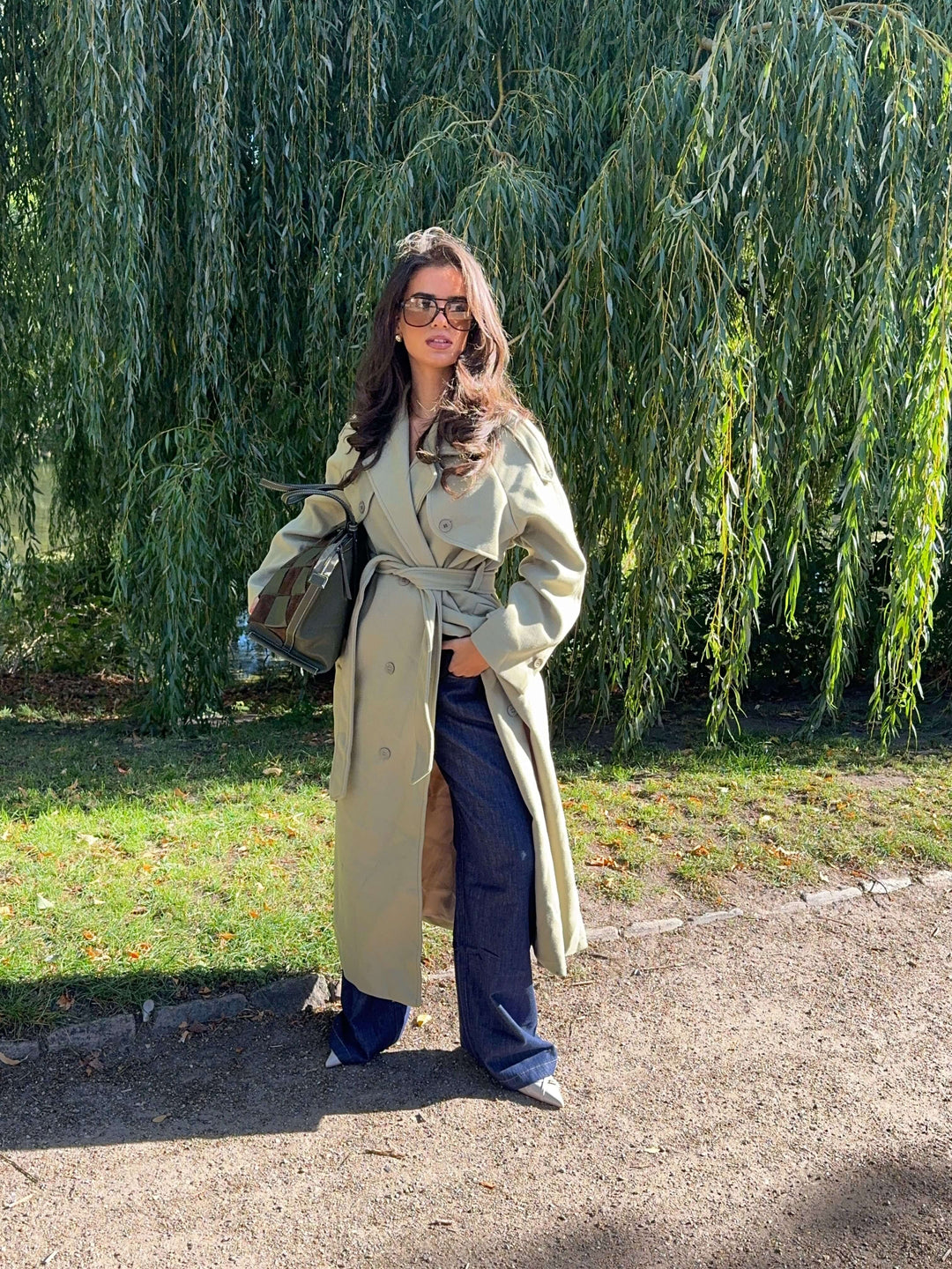 Mynte maxi frakke - Limegrøn