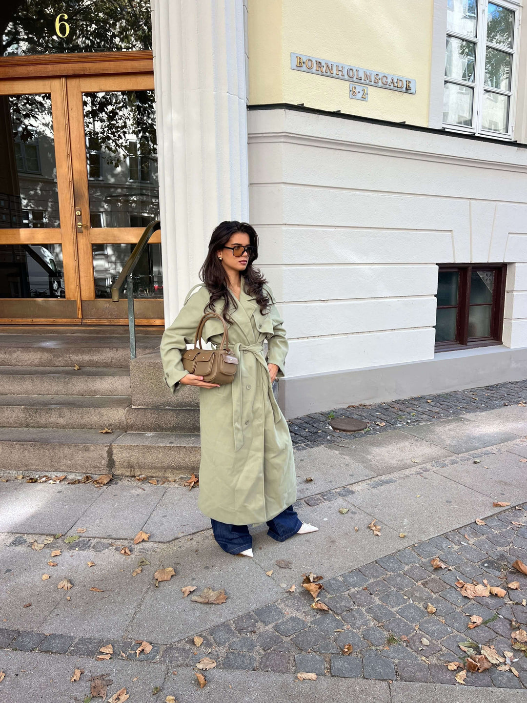 Mynte maxi frakke - Limegrøn