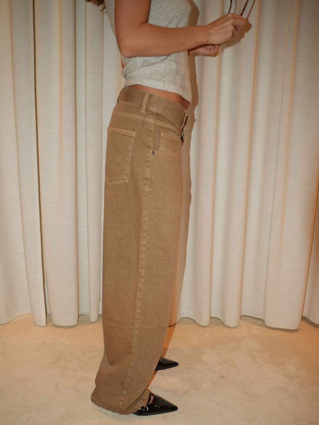 Othilie yoke jeans - Brun