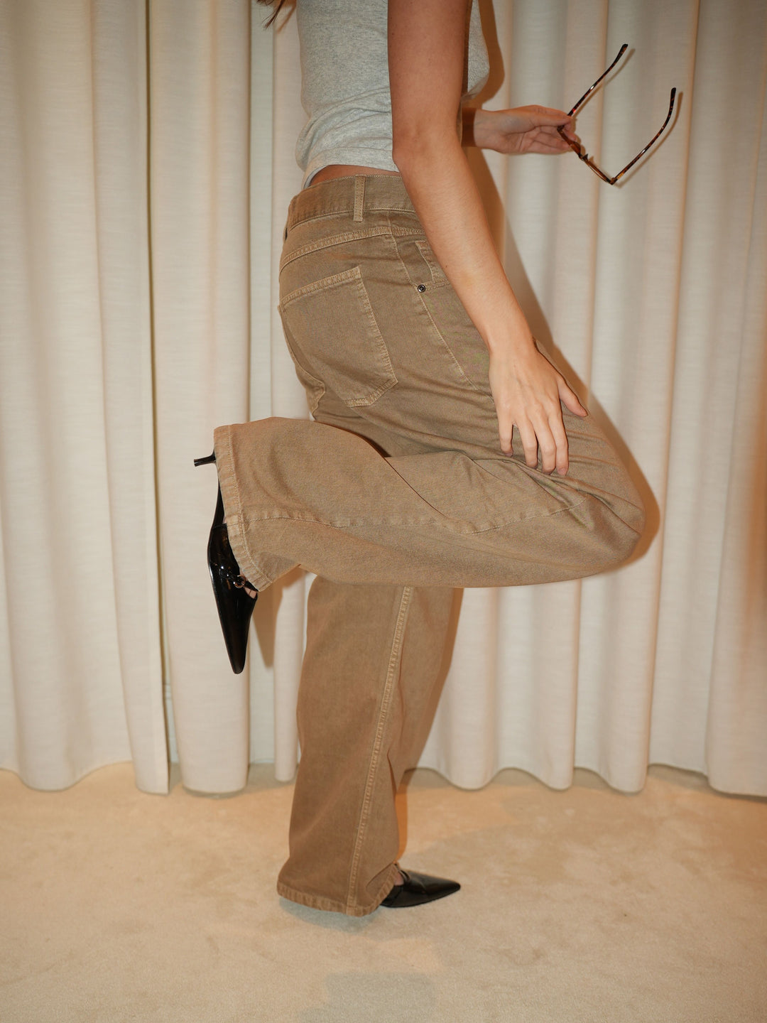 Othilie yoke jeans - Brun