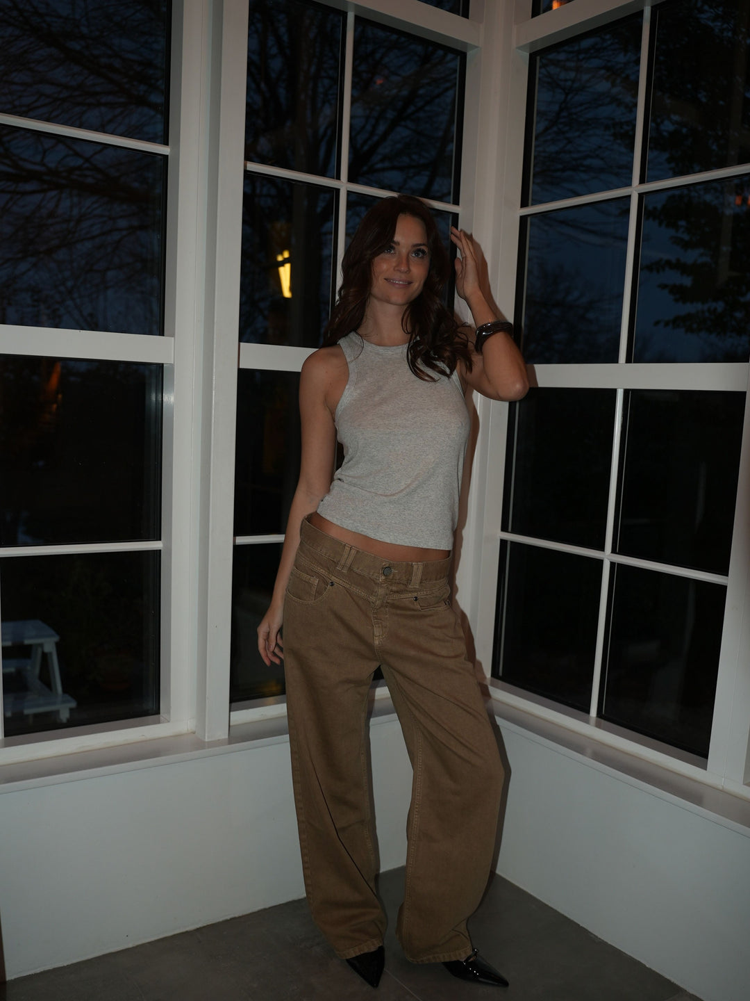 Othilie yoke jeans - Brun