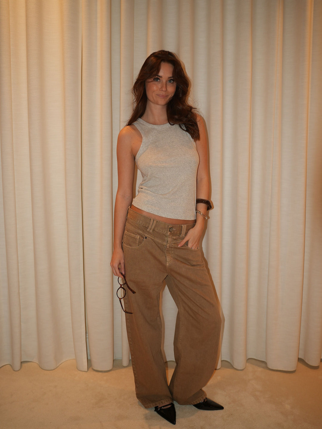 Othilie yoke jeans - Brun