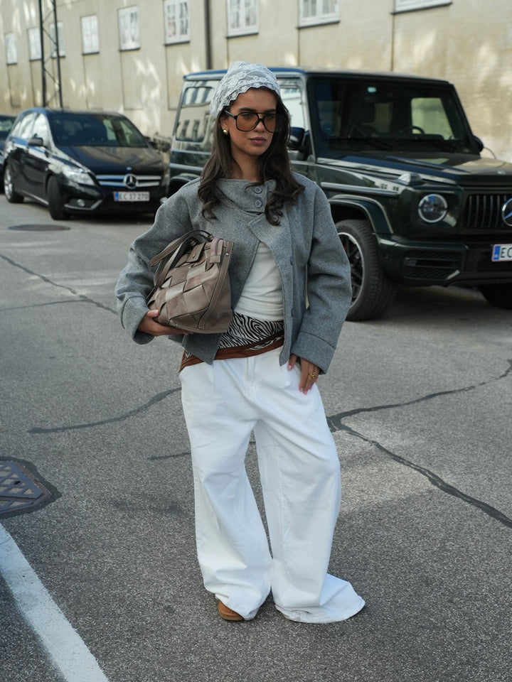 Tilia flettet skuldertaske - Beige