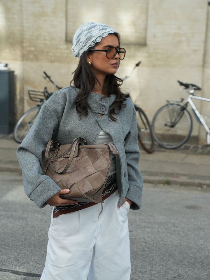 Tilia flettet skuldertaske - Beige