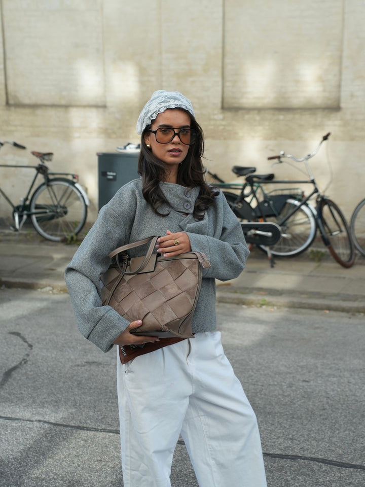 Tilia flettet skuldertaske - Beige