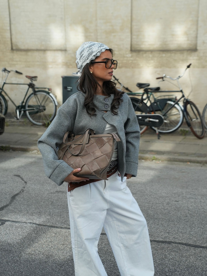 Tilia flettet skuldertaske - Beige