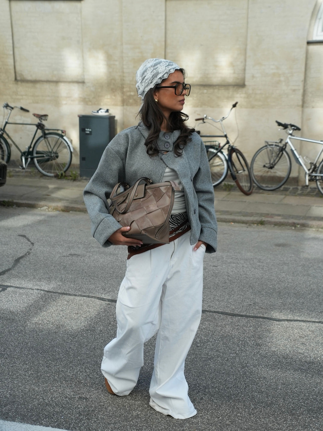 Tilia flettet skuldertaske - Beige