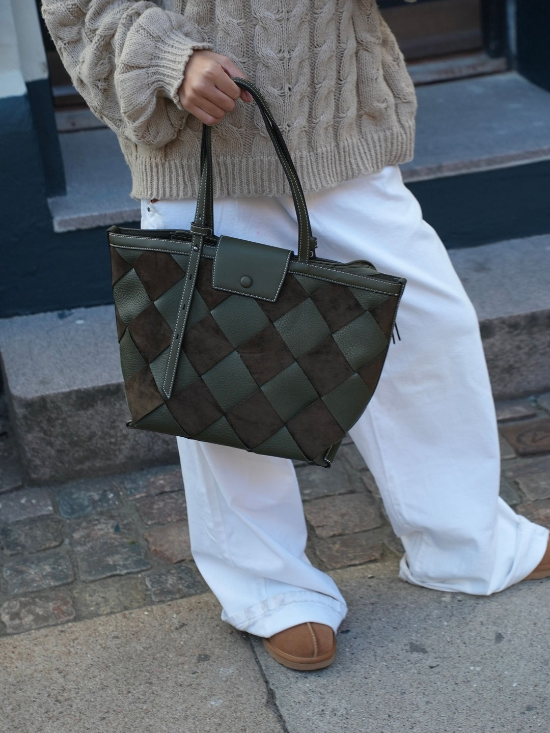 Tilia flettet skuldertaske - Grøn