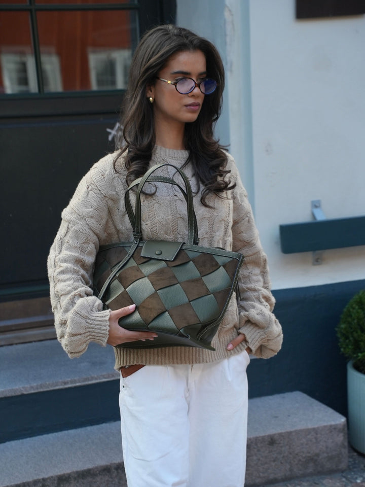 Tilia flettet skuldertaske - Grøn