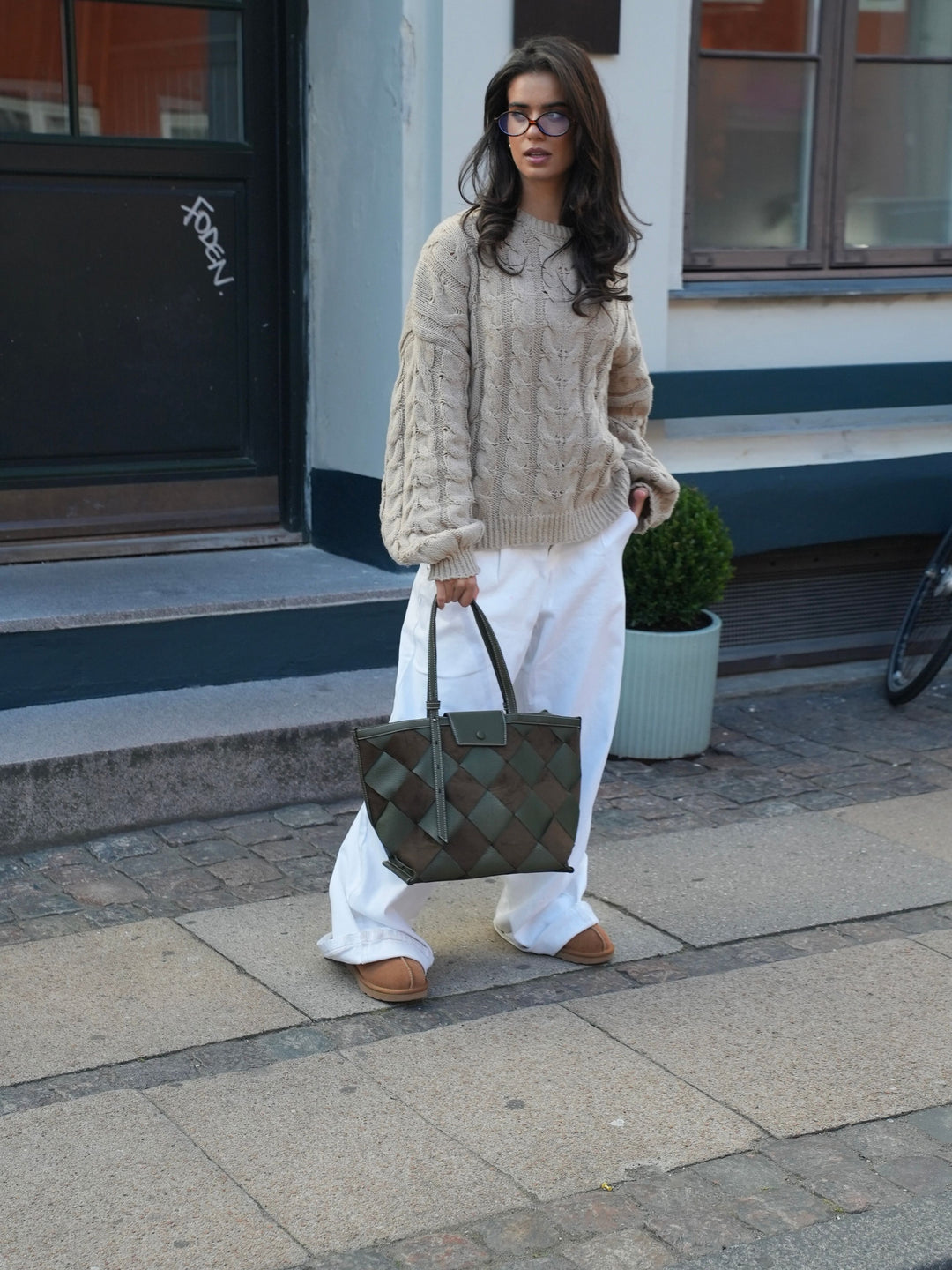 Tilia flettet skuldertaske - Grøn