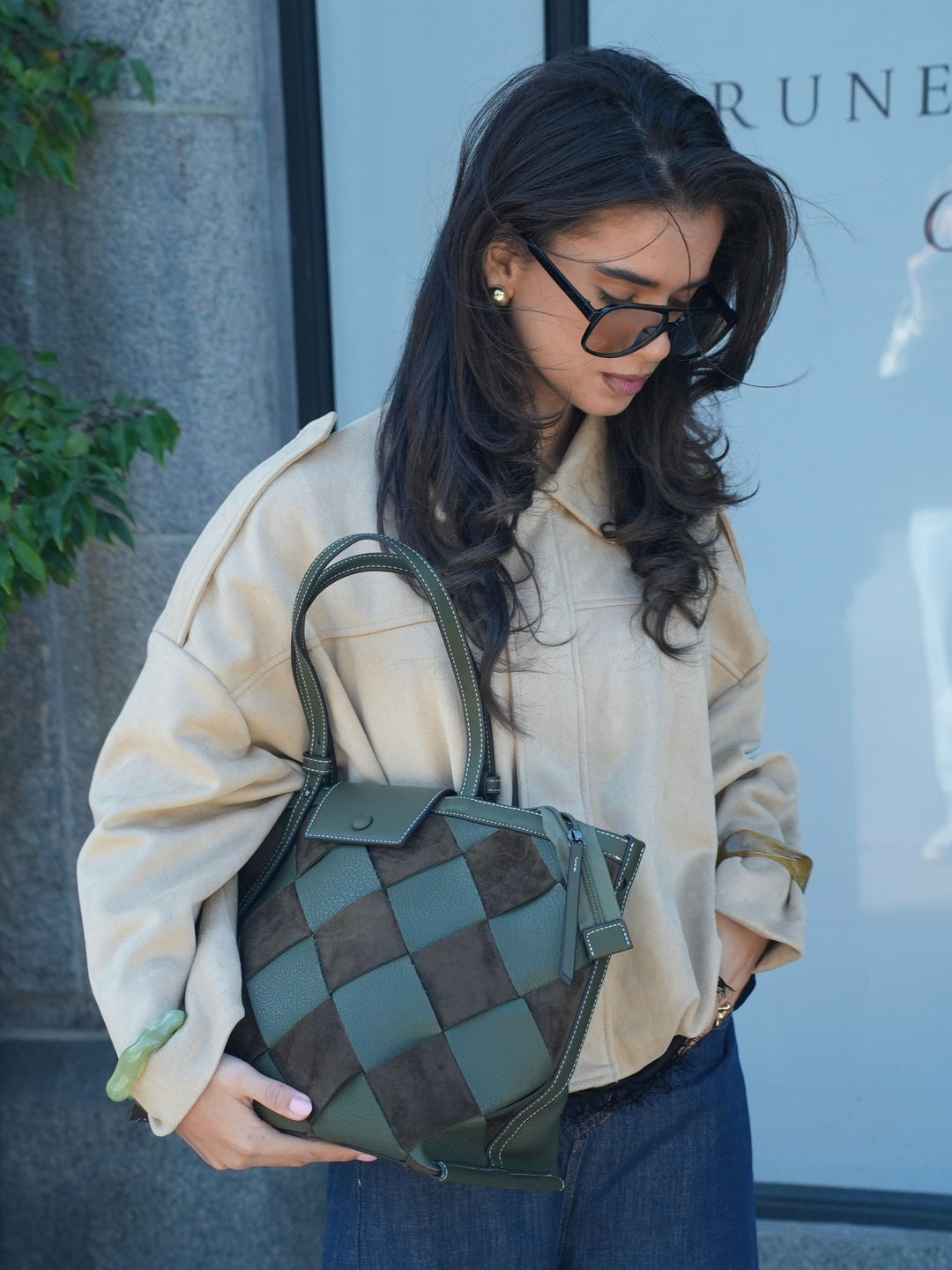 Tilia flettet skuldertaske - Grøn