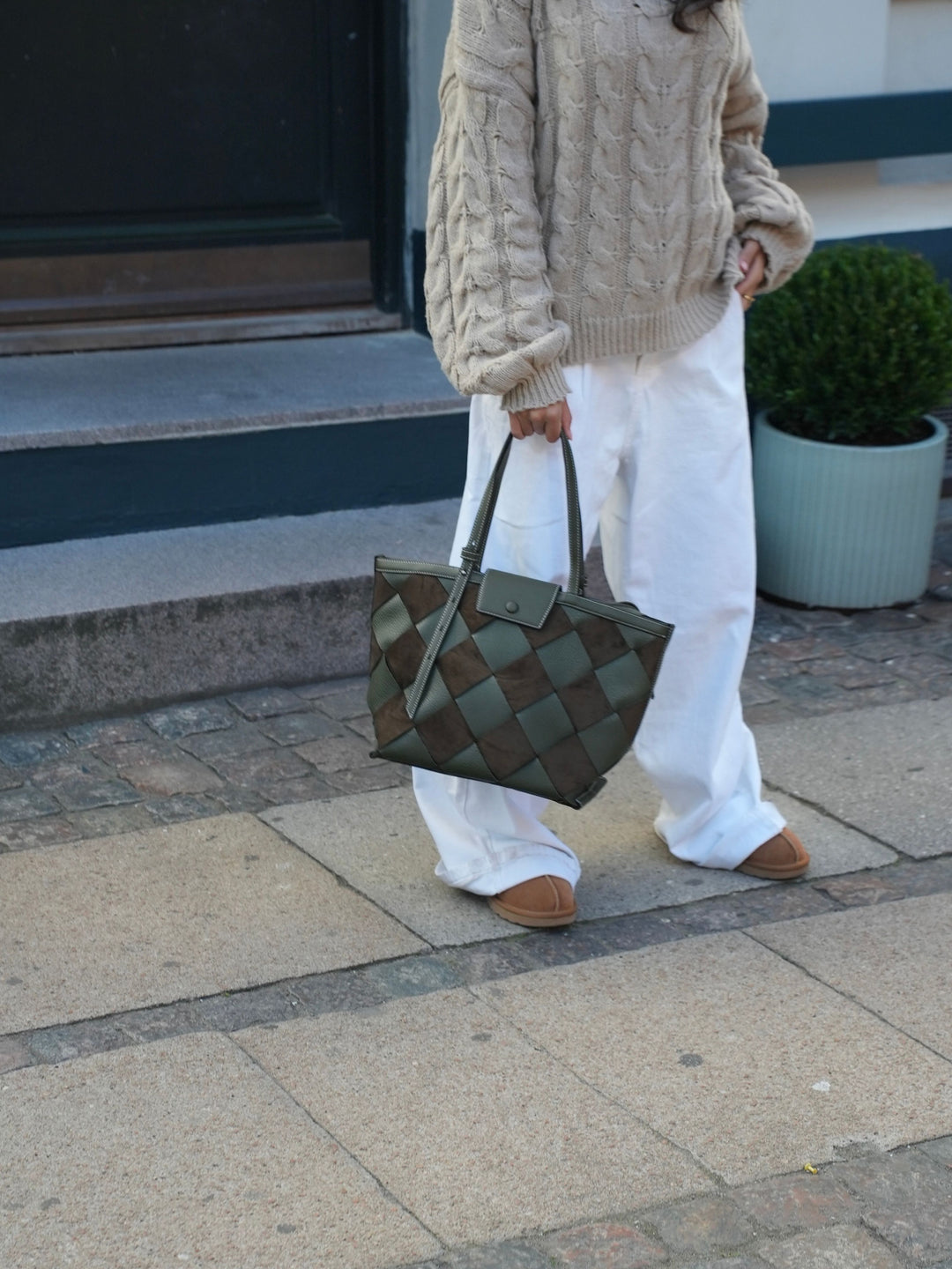 Tilia flettet skuldertaske - Grøn