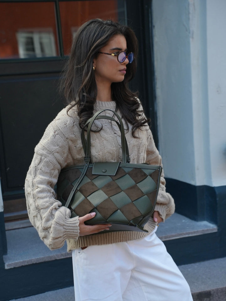 Tilia flettet skuldertaske - Grøn