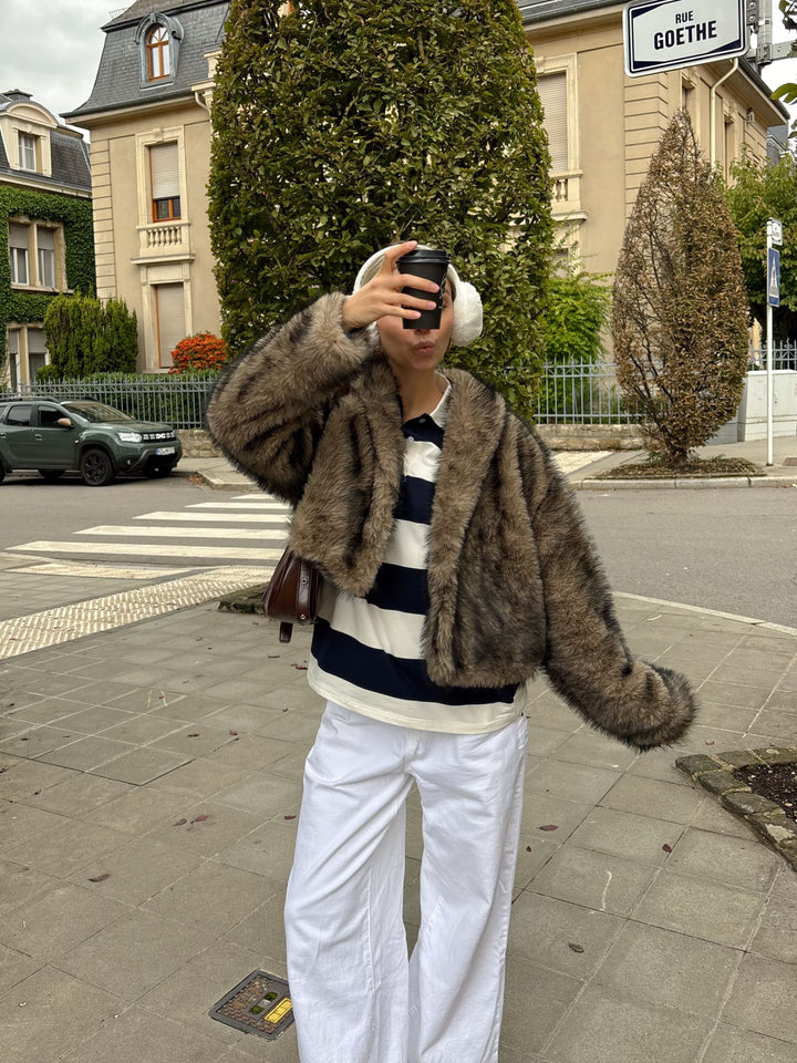 Ziva pelsjakke - Brun