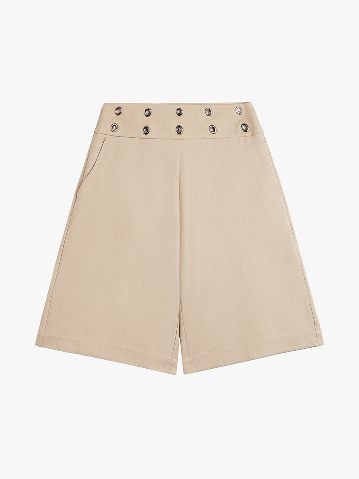 Lara Eyelet Shorts Cremehvid