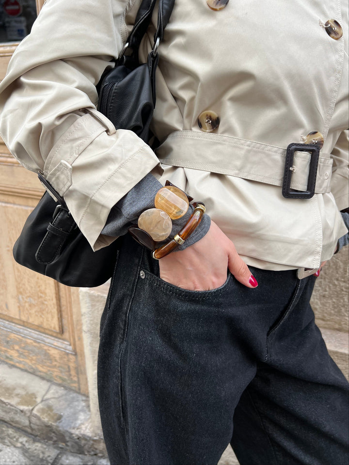 Ora armbånd - Brun/guld