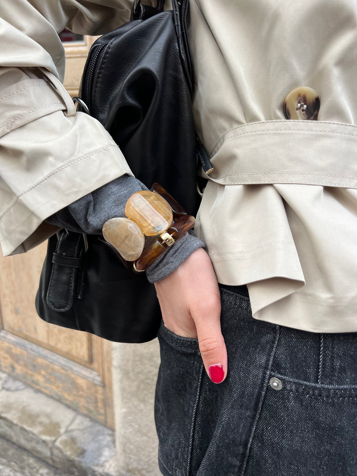 Ora armbånd - Brun/guld