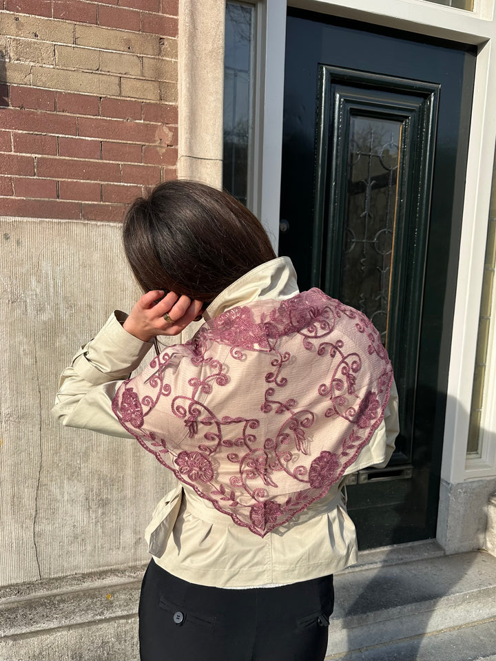 Rue blonde scarf - Bordeaux