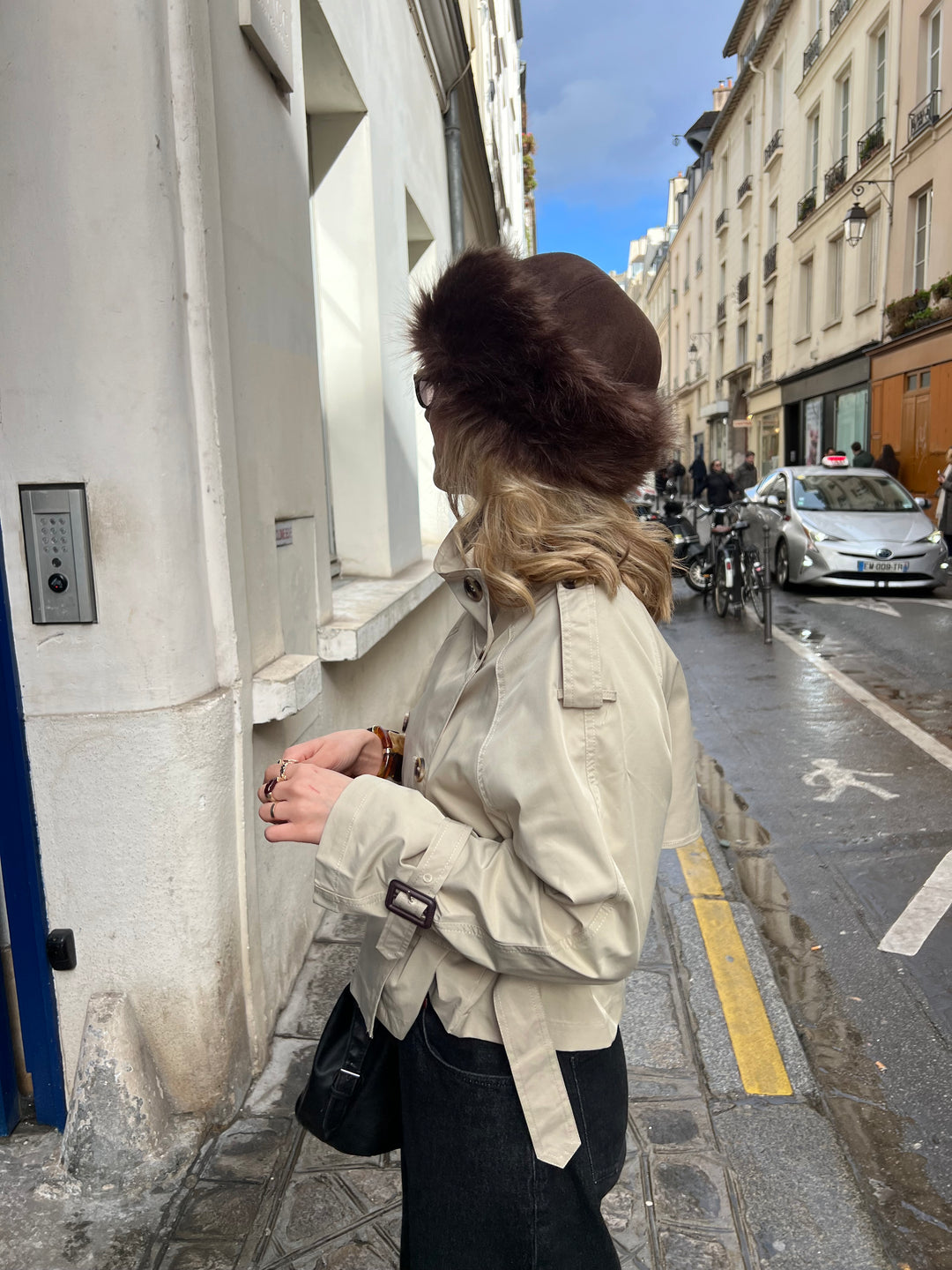 Aria shearling hat - Brun