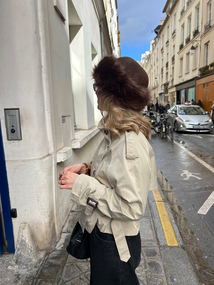 Aria shearling hat - Brun